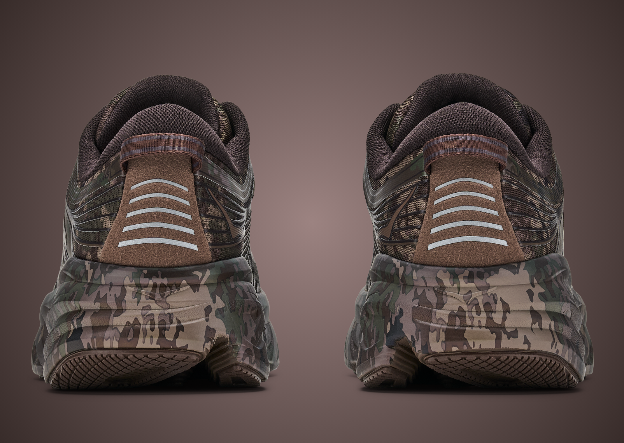 BEAMS x Hoka Bondi 7 Chestnut Camo - Back