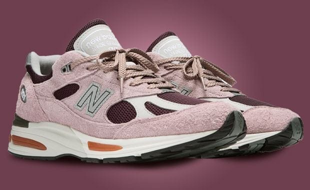The New Balance 991v2 Made in UK Pink Mauve Releases in 2025