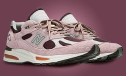 The New Balance 991v2 Made in UK Pink Mauve Releases in 2025