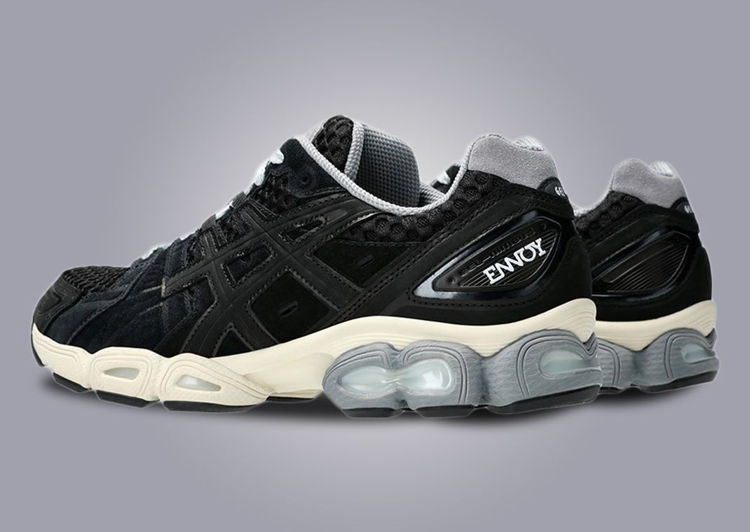The Ennoy Professional x Asics Gel-Nimbus 9 Black Heel Angle
