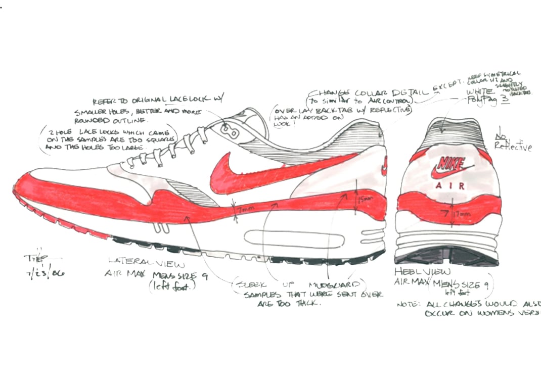 Tinker Hatfield's Air Max 1 Sketch