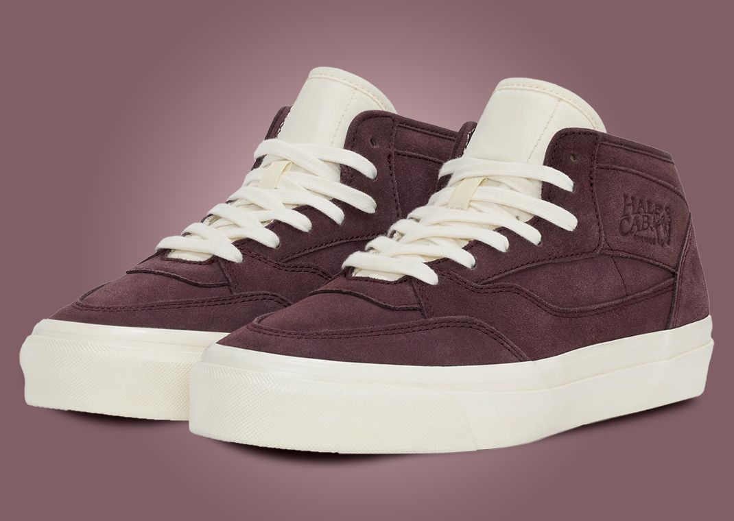 JJJJound x Vans Half-Cab Burgundy White Angle