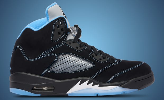 New Images of the Air Jordan 5 Retro Black University Blue Arrive Ahead of Its June 20 Drop