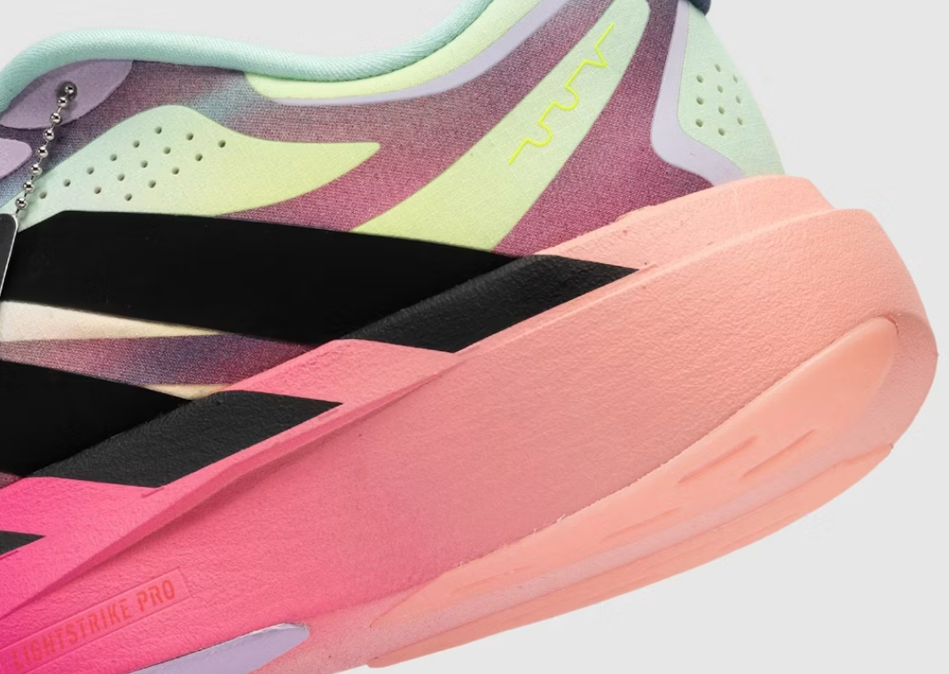 The Whitaker Group x adidas Adizero Evo SL Exo Neon Lights Pink - Heel Detail