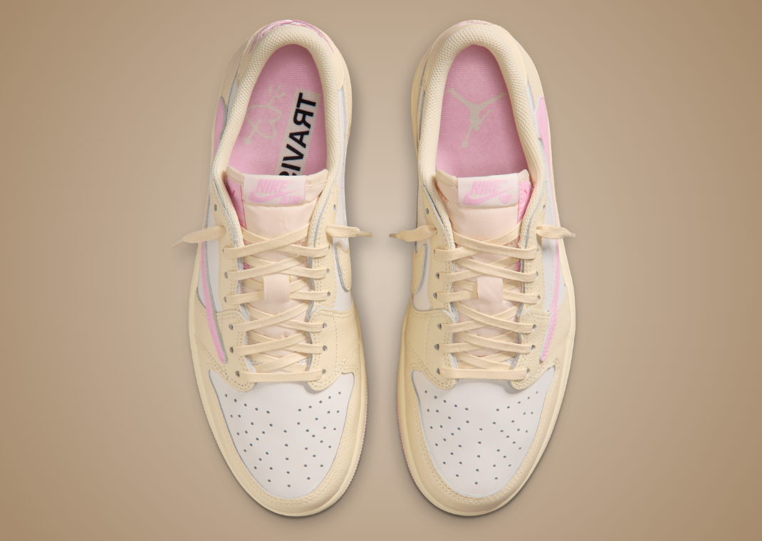 Travis Scott x Air Jordan 1 Muslin Shy Pink Top