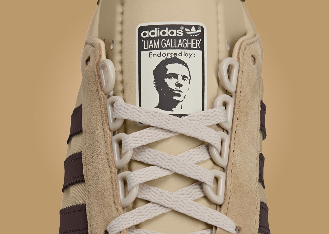 Liam Gallagher x adidas Achille SZPL Stone Khaki Tongue Tag