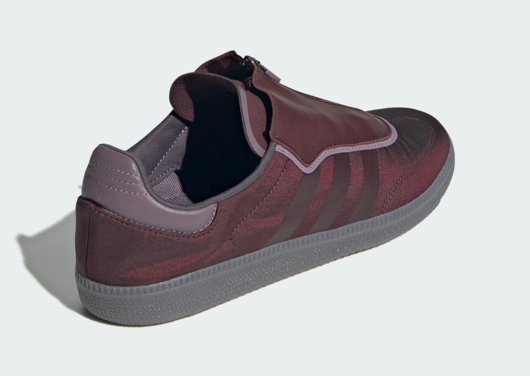 adidas Samba Decon Zipper Aurora Ruby Heel Angle