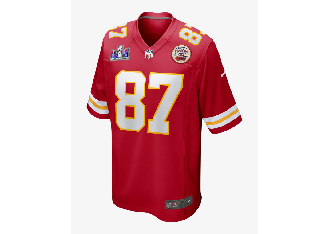 Travis Kelce Kansas City Chiefs Super Bowl LVIII Red Jersey Front