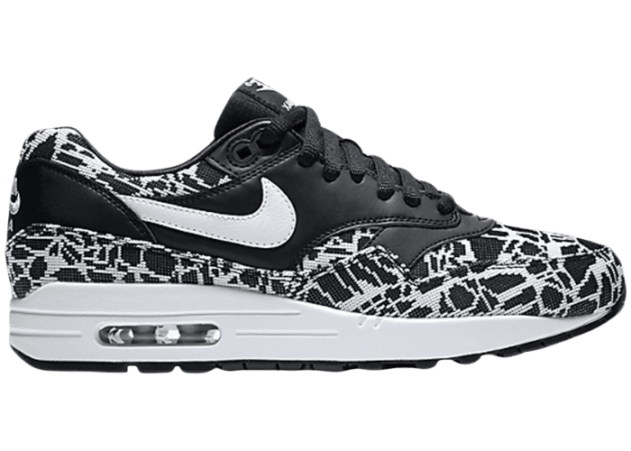 Nike Air Max 1 Jacquard Black White Metallic Silver (W) - 819808