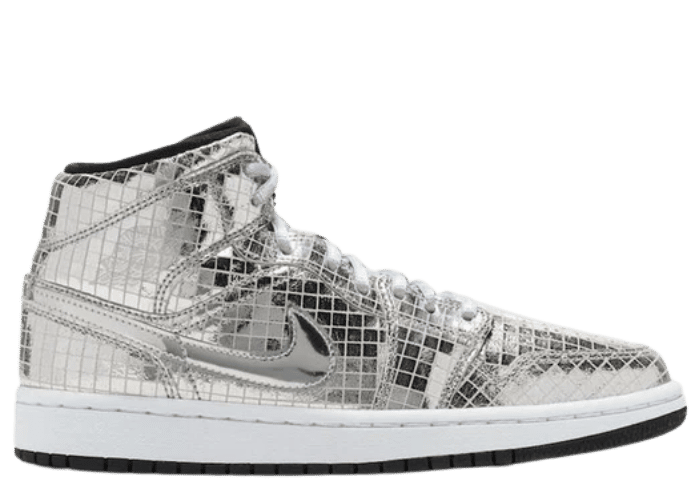 人気話題 Nike Wmns Air Jordan 1 Mid SE Disco llic Silver Jordan 1 Mid SE Disco Metallic Silver (Women's) - CU9304-001