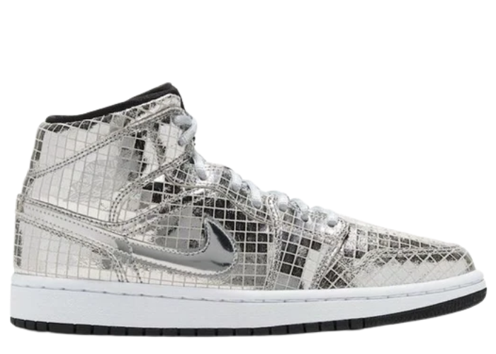 Jordan 1 Mid SE Disco Metallic Silver (W)