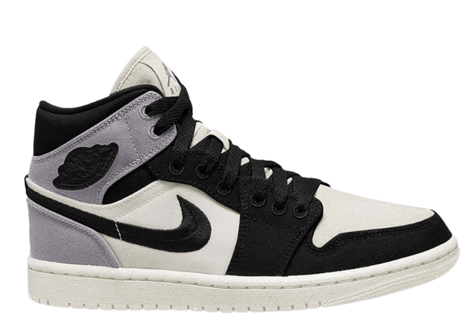 Air Jordan 1 Mid SE Canvas Black Light Steel Grey (W)