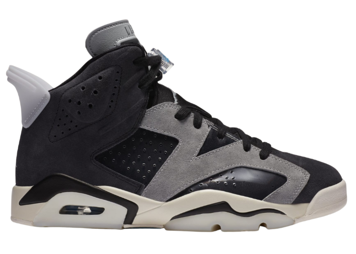 black and gray jordan 6s