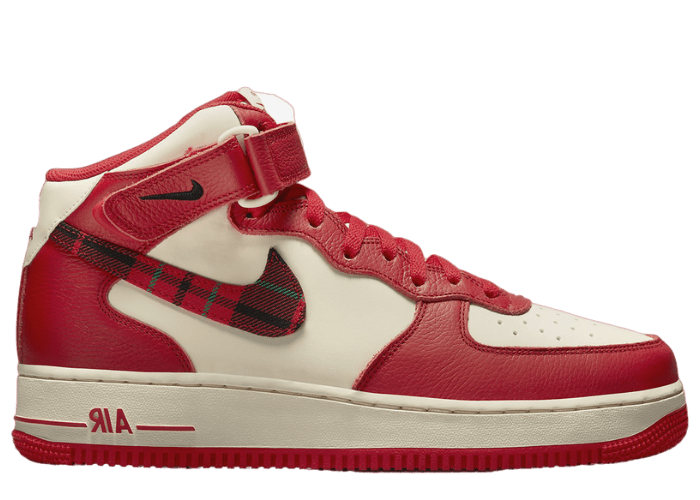 Nike Air Force 1 Mid LX Tartan Pale Ivory University Red