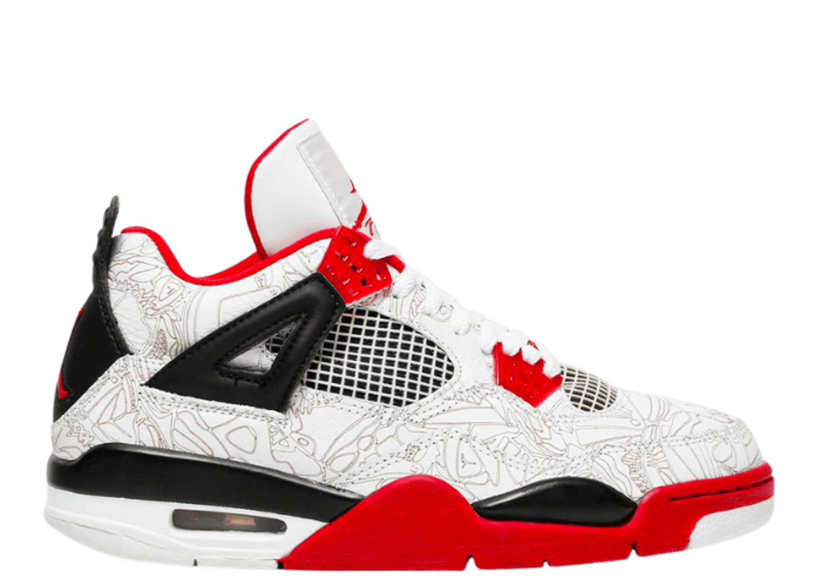 Jordan 4 Retro Laser White Black Varsity Red
