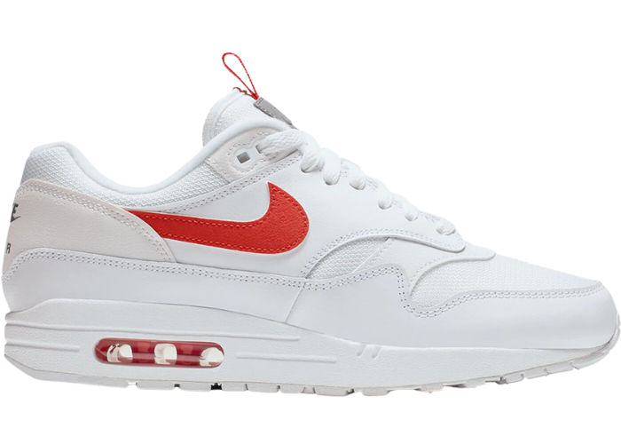 Nike Air Max 1 Tongue Tab White Team Orange