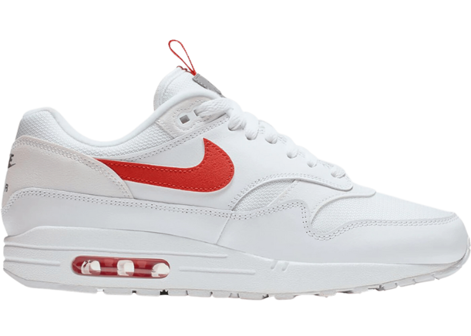 Nike Air Max 1 Tongue Tab White Team Orange