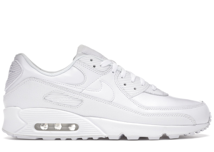 スニーカー Nike Air Max 90 Leather Triple White Black (2020) aw fw 20 Nike Air Max 90 Leather Triple White (2020) - CZ5594-100