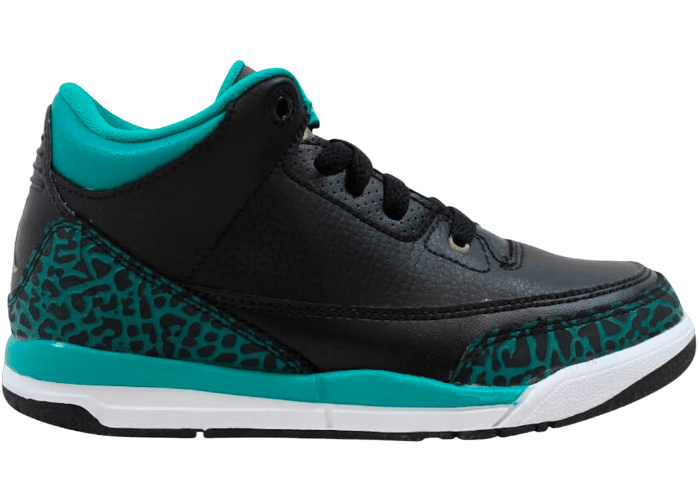 Air Jordan 3 Retro Black Metallic Gold Rio Teal (PS)