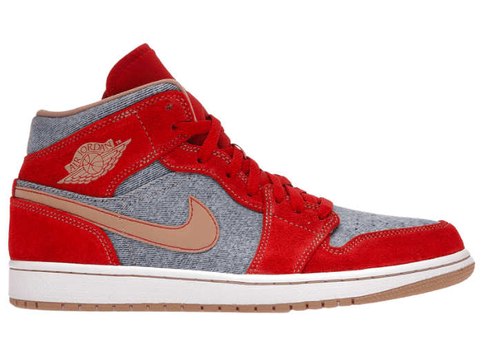 Jordan 1 Mid Denim Red