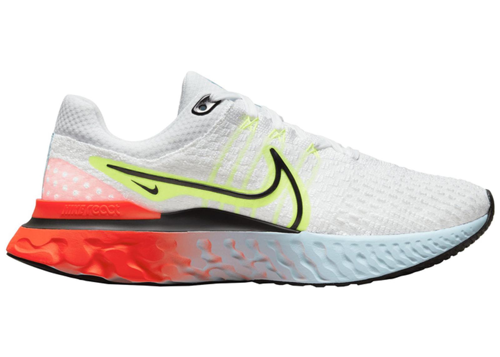 Nike React Infinity Run Flyknit 3 White Volt Bright Crimson (W)