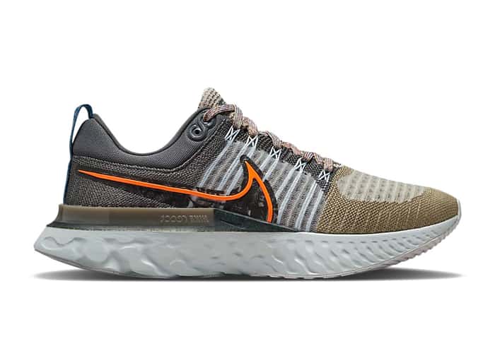 Nike React Infinity Run Flyknit 2 Light Bone Grey Orange