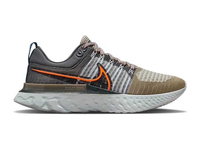 Nike React Infinity Run Flyknit 2 Light Bone Grey Orange