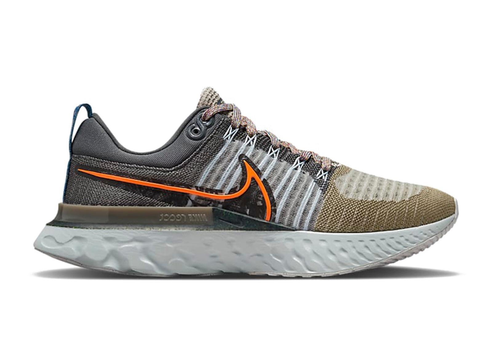 Nike React Infinity Run Flyknit 2 Light Bone Grey Orange