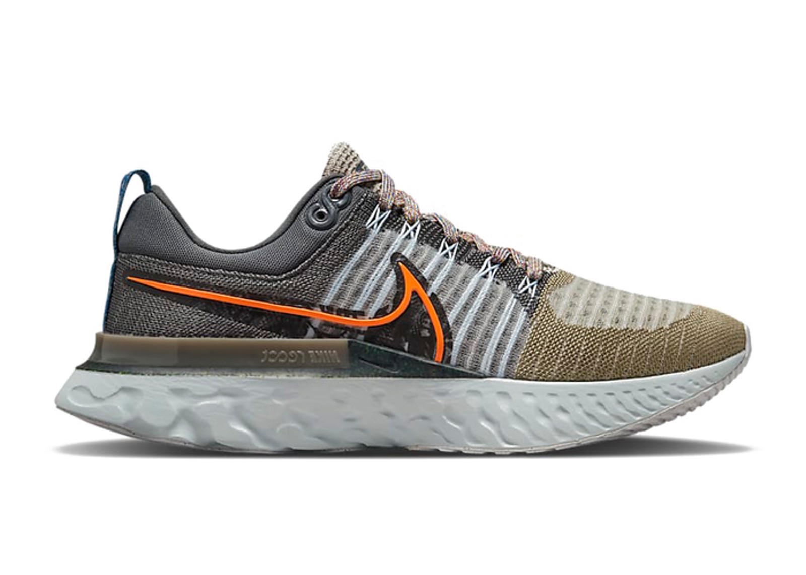 Nike React Infinity Run Flyknit 2 Light Bone Grey Orange
