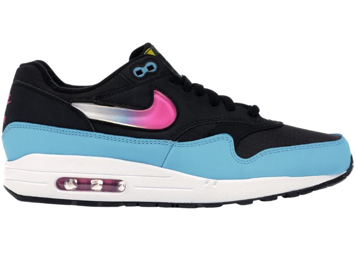 Nike Air Max 1 Jelly Swoosh Black Fuchsia Blue Fury