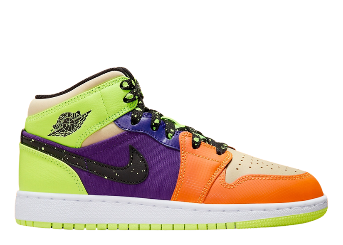 Air Jordan 1 Mid Volt Vivid Orange (GS)