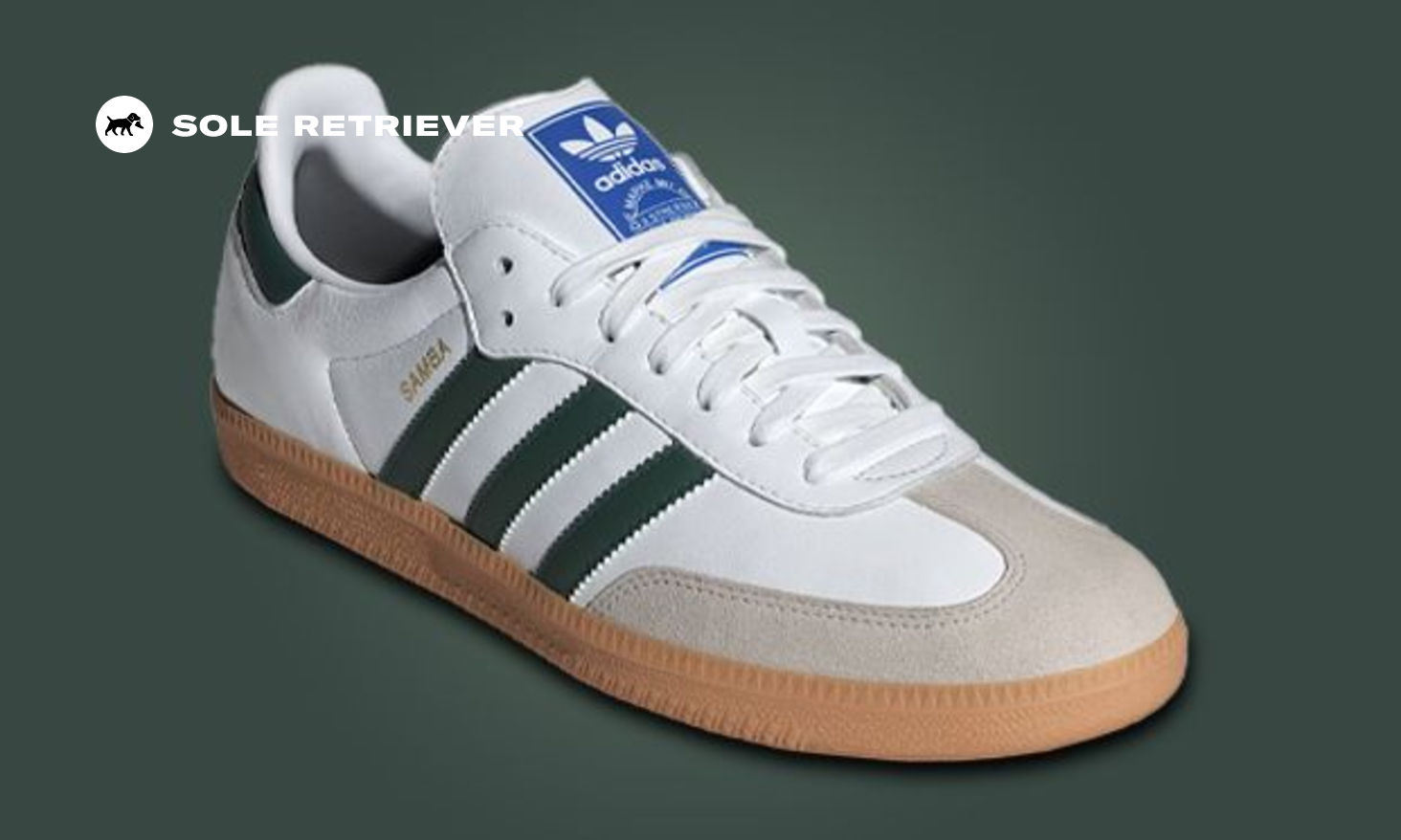 The adidas Samba OG Cloud White Collegiate Green Releases