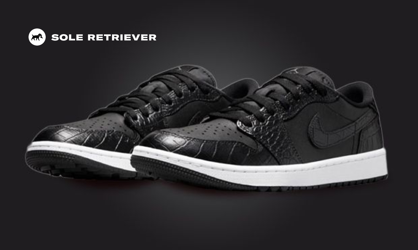 Black Crocodile Print Gives This Air Jordan 1 Low Golf A