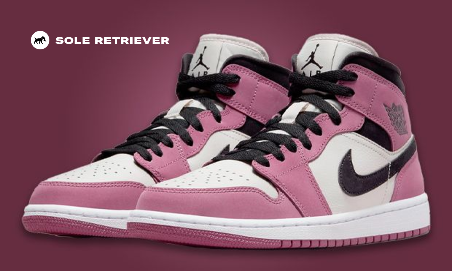 ★関税込★NIKE★W AIR JORDAN 1 MID BERRY PINK★22-26cm★ Berry Pink Covers This Air Jordan 1 Mid