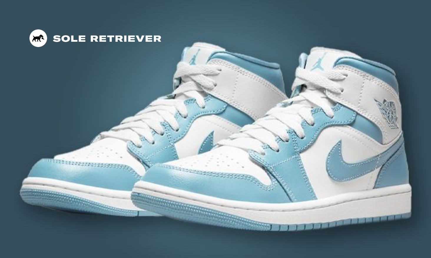 【NIKE】W AIR JORDAN 1 MID☆Blue ★追跡可 ☆NIKE☆大人気☆W AIR JORDAN 1 MID☆追跡可 (Nike/スニーカー