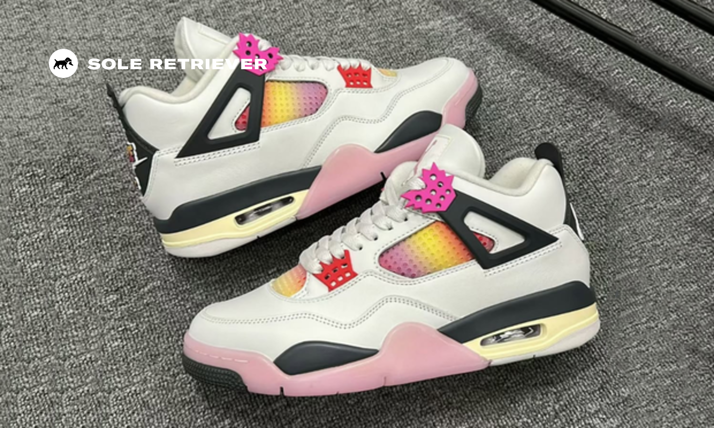 Air Jordan 4 ホワイト ピンク イエロー スニーカー シューズ Jordan Brand Honors Comic Books With This Air Jordan 4 Retro