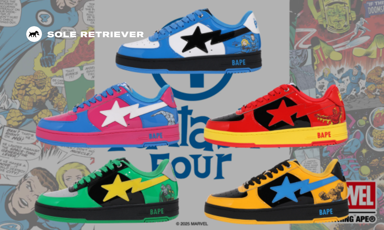 MARVEL - ペタ A Bathing Ape Bape Sta Marvel Comics Sneakers 9 Colors Size