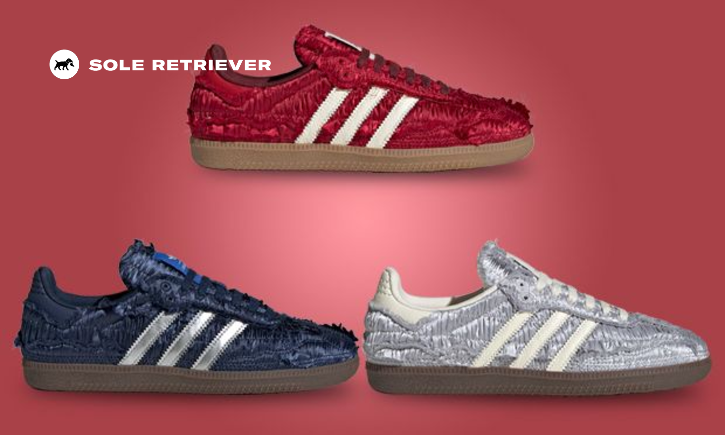 ★ adidas★ Adidas x Caroline Hu Samba OG Satin Silver JP92 The Caroline Hu x adidas Samba OG Satin Pack Releases May 2025