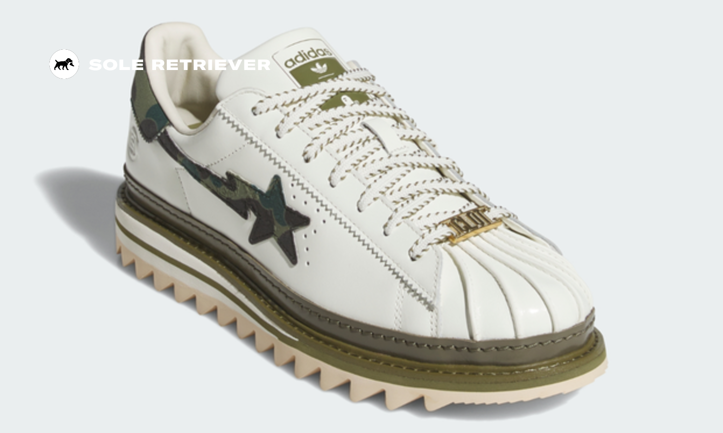 カモ柄　CLOT A BATHING APE adidas Superstar The Green Camo CLOT x BAPE x adidas Superstar is Coming Soon