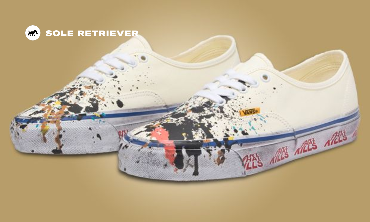 VANS ANAHEIM AUTHENTIC paint splatter 白黒 VANS ANAHEIM AUTHENTIC paint splatter 白黒 - メルカリ