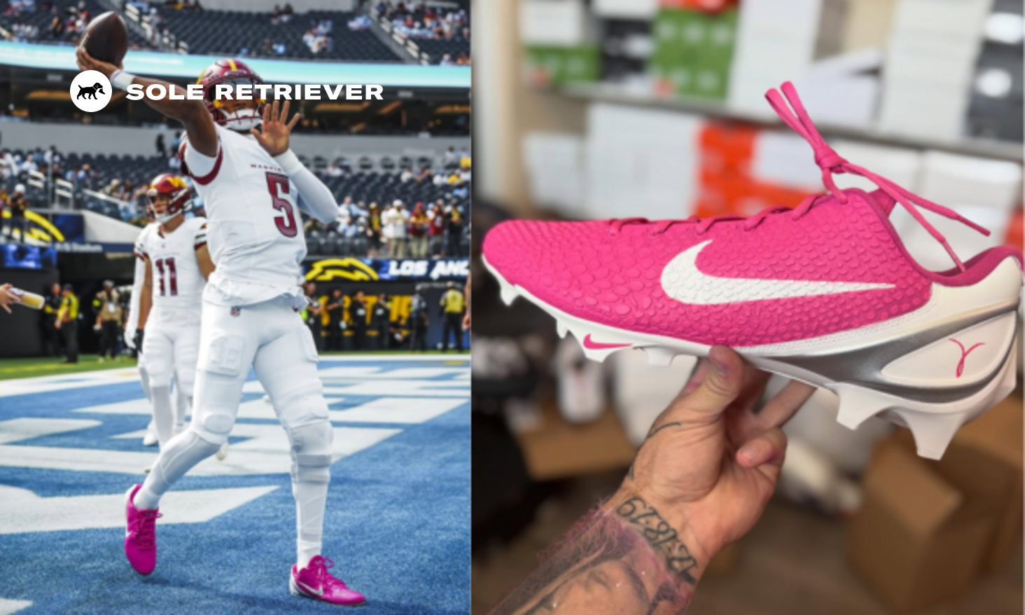 Jayden Daniels Returns from Injury in Custom Breast Cancer