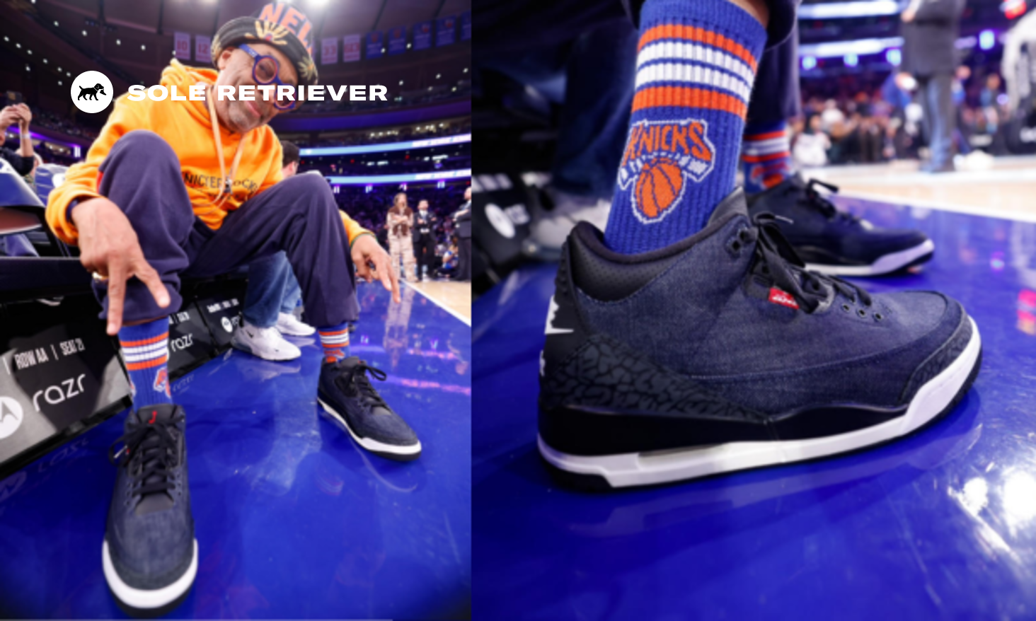 Spike Lee Debuts Levi's x Air Jordan 3 Collab Courtside at Knicks