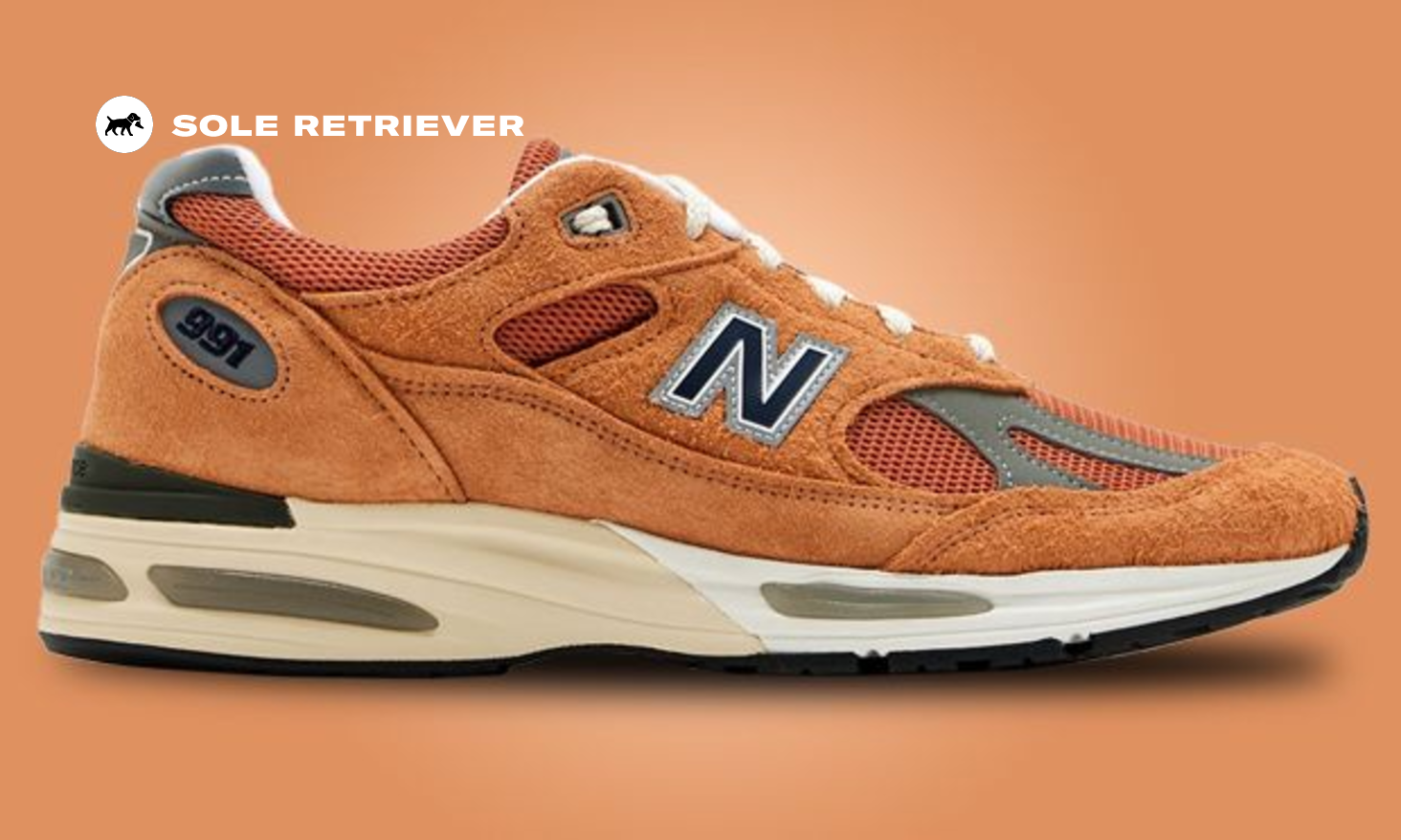 New Balance Made in UK 991v2 Channels Wild Fox in Orange Suede