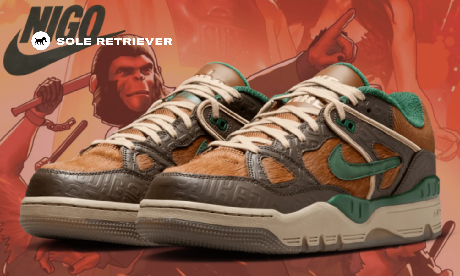 The Nigo x Nike Air Force 3 Low Baroque Brown Fir Releases