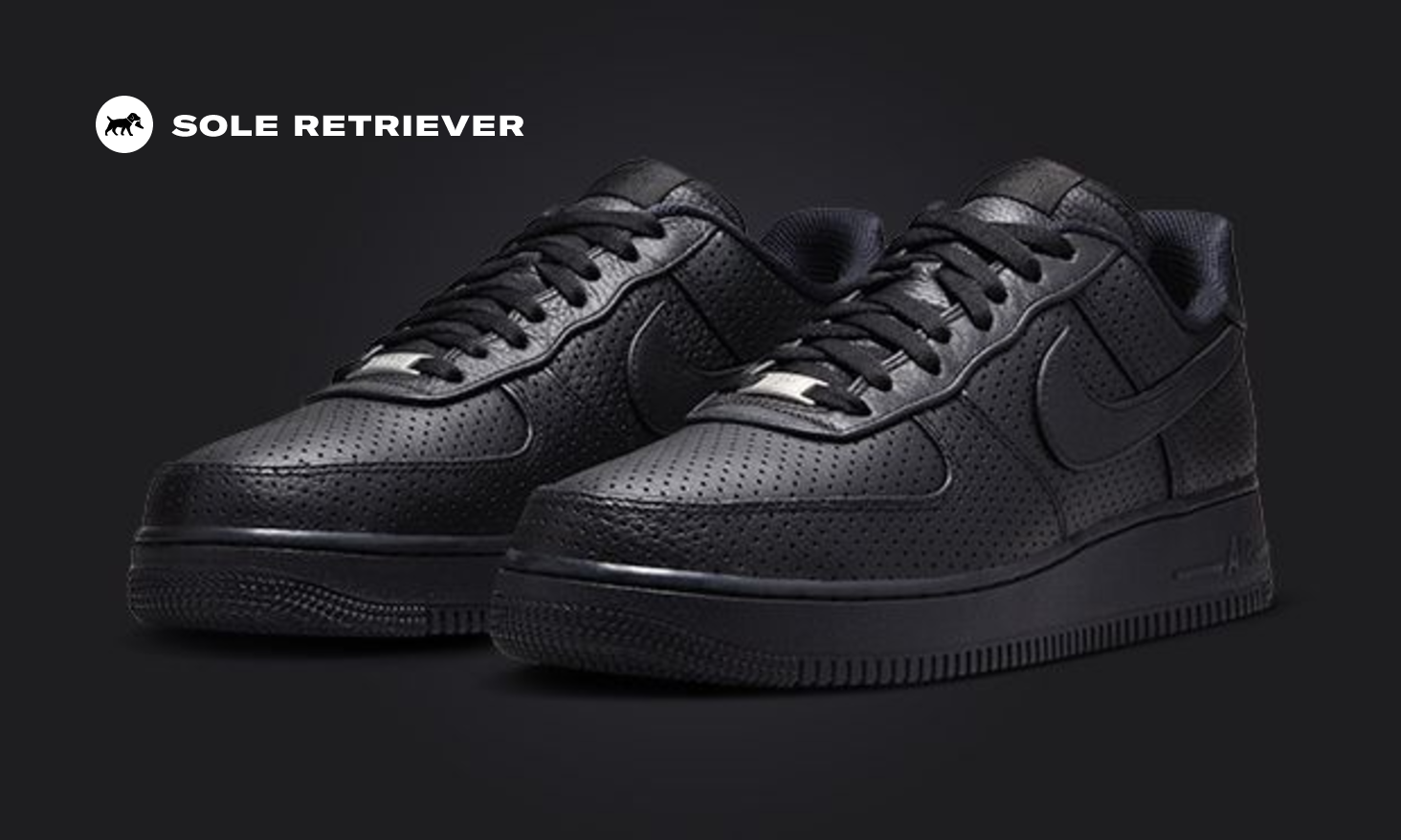 Nike Air Force 1 One Mid Triple Black All Leather Original