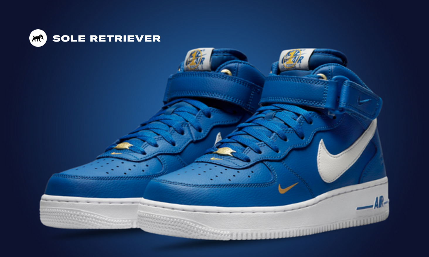日本未入荷!★[NIKE]★Nike Air Force 1 Low Gold Swoosh blue Nike Air Force 1 Low Blue Gold Swoosh (Women's) - AO2132-401