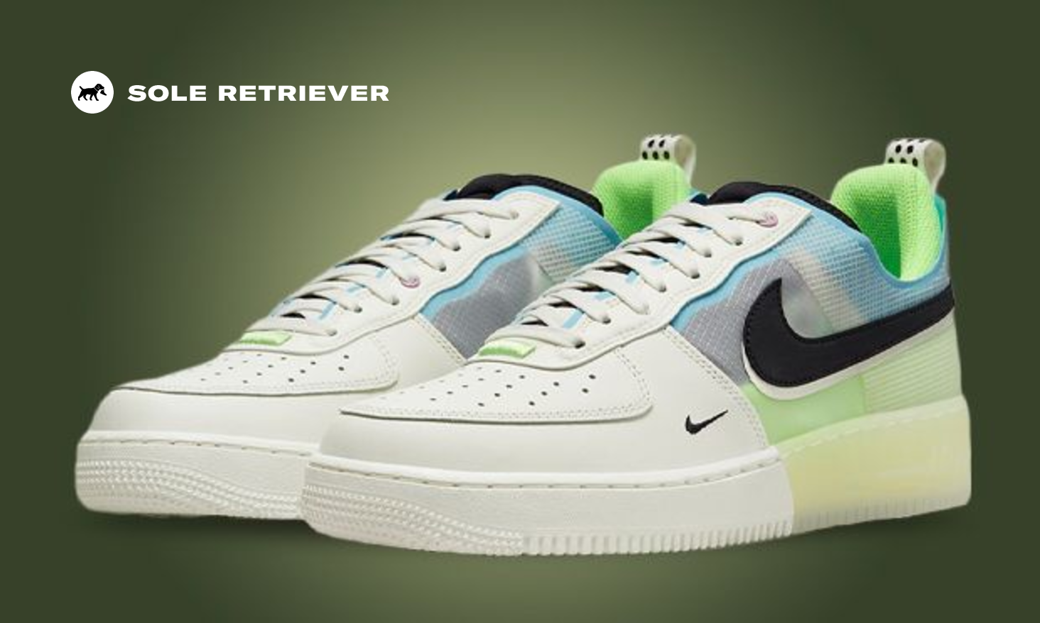 Ghost Green And Blue Chill Accent This Nike Air Force 1 React