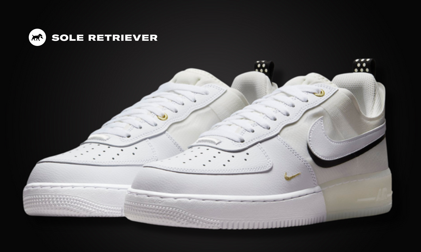 スニーカー Nike Air Force 1 React 40th Anniversary Sail Gold (2022) Nike Air Force 1 Low React 40th Anniversary White Black Gold