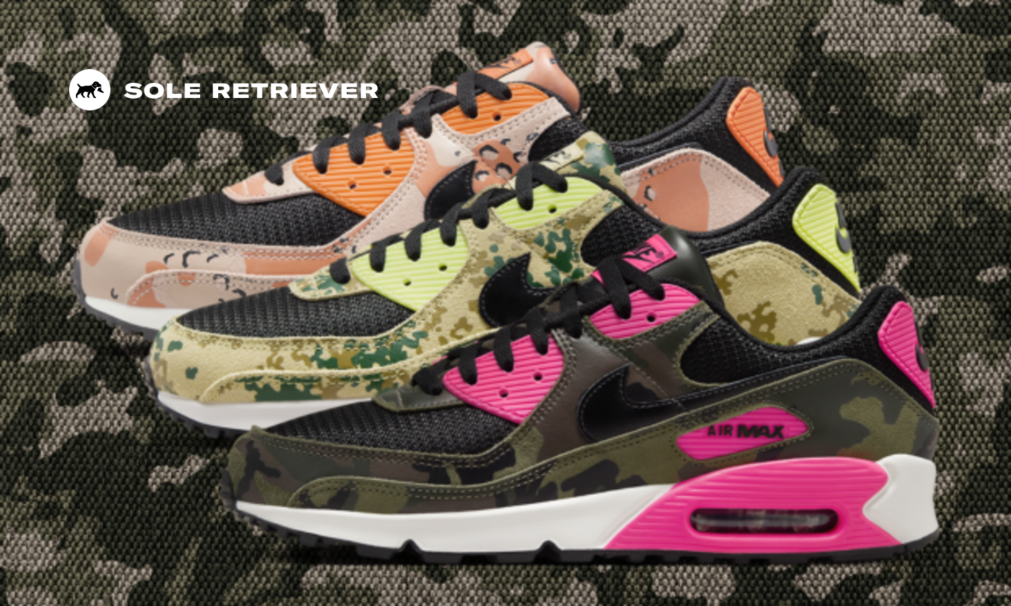 NIKE★AIR MAX 90 PREMIUM★CAMO★SEQUOIA/HYPER PINK Nike Air Max 90 Camo Pack Sequoia Hyper Pink Men's - IF1721