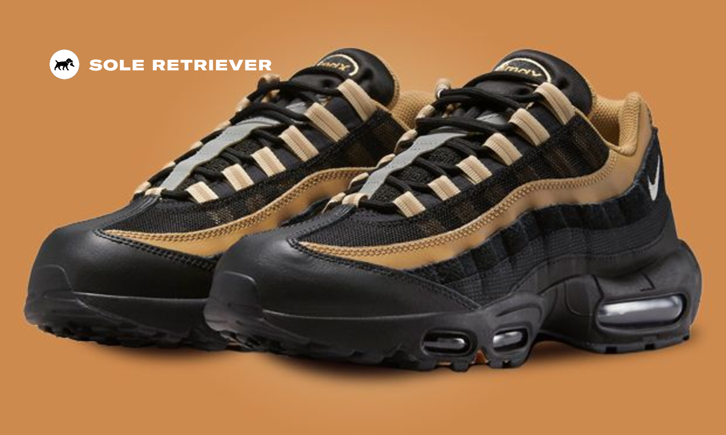 ★人気【NIKE】★NIKE AIR MAX 95 BLACK ELEMENTAL GOLD★24-32 Nike Air Max 95 Black Elemental Gold Men's - DM0011-004 - US